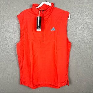 Adidas Adizero Running Gilet Vest Jacket IL1463 Size XL Red 1/4 Windbreaker